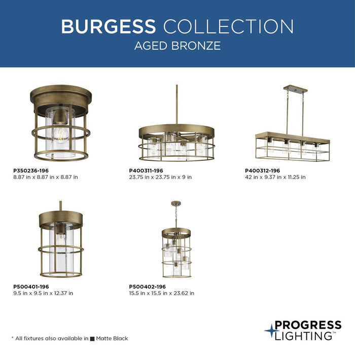 Burgess Chandelier-Linear/Island-Progress Lighting-Lighting Design Store