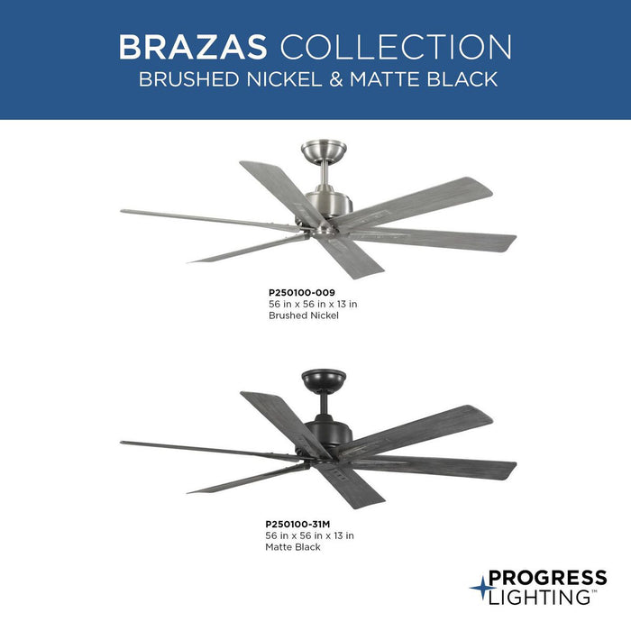 Brazas 56" Ceiling Fan-Fans-Progress Lighting-Lighting Design Store
