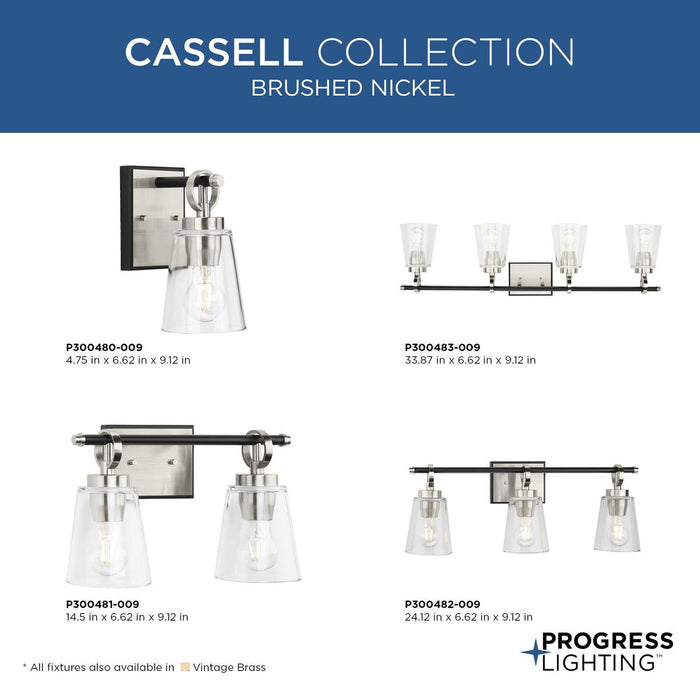 Cassell One Light Bath & Vanity Light-Sconces-Progress Lighting-Lighting Design Store