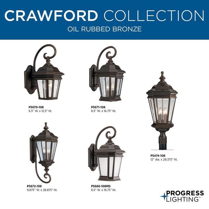 Crawford Large Wall Lantern-Exterior-Progress Lighting-Lighting Design Store