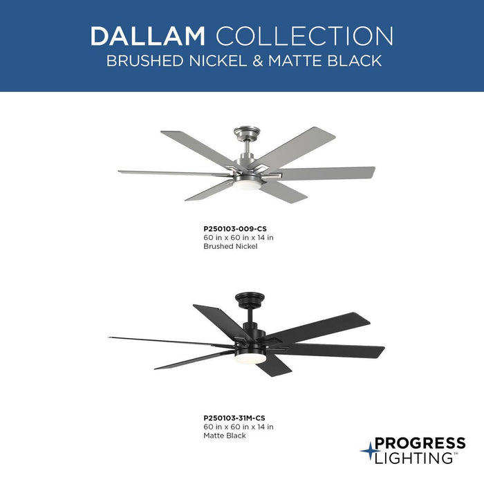 Dallam 60" Ceiling Fan-Fans-Progress Lighting-Lighting Design Store