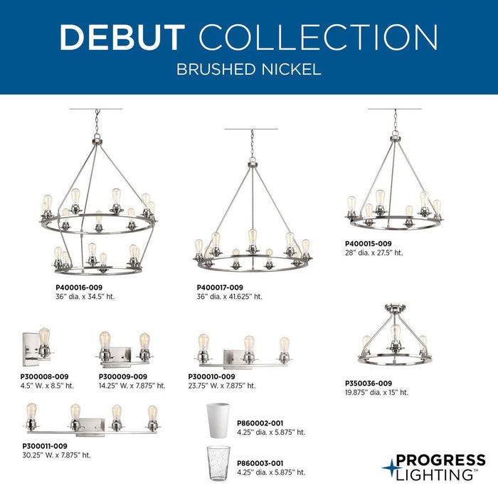Debut 15 Light Chandelier-Large Chandeliers-Progress Lighting-Lighting Design Store