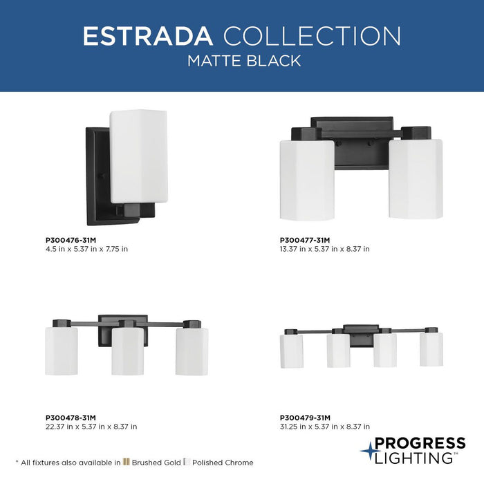 Estrada Three Light Bath & Vanity-Bathroom Fixtures-Progress Lighting-Lighting Design Store