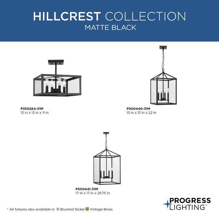 Hillcrest Four Light Semi-Flush Mount-Semi-Flush Mts.-Progress Lighting-Lighting Design Store