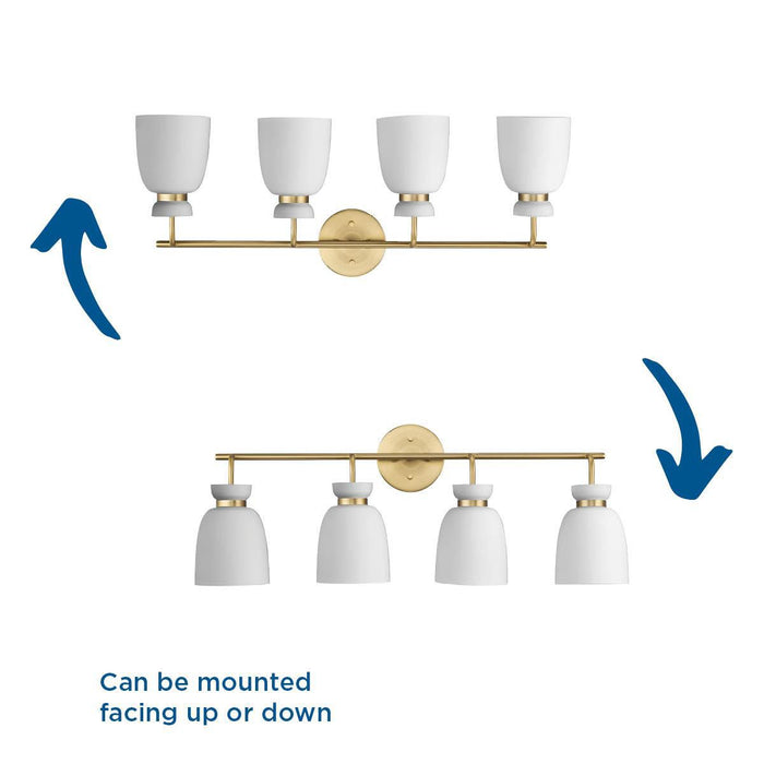 Lexie Four Light Bath & Vanity-Bathroom Fixtures-Progress Lighting-Lighting Design Store