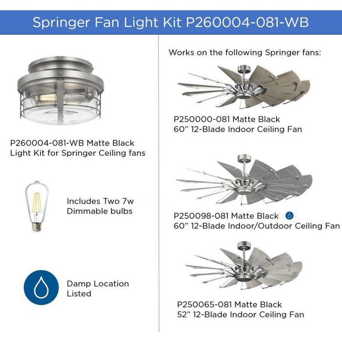 Springer Ii Fan Light Kit-Fans-Progress Lighting-Lighting Design Store