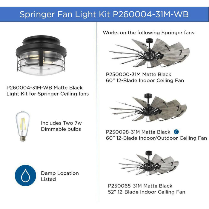 Springer Ii Fan Light Kit-Fans-Progress Lighting-Lighting Design Store