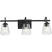 Martenne Three Light Bath & Vanity-Bathroom Fixtures-Progress Lighting-Lighting Design Store