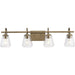 Martenne Four Light Bath & Vanity-Bathroom Fixtures-Progress Lighting-Lighting Design Store
