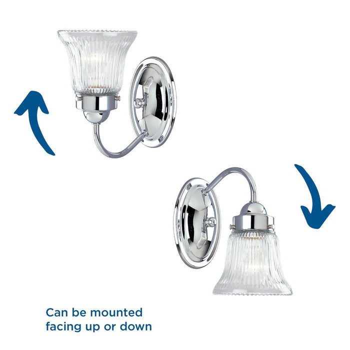 Economy Fluted Glass Bath Bracket-Sconces-Progress Lighting-Lighting Design Store