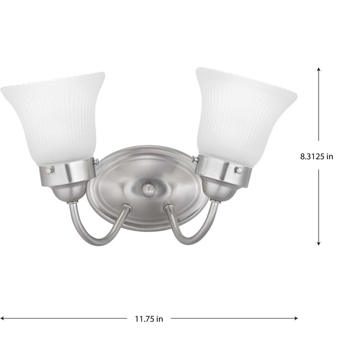 Fluted Glass Bath Bracket-Bathroom Fixtures-Progress Lighting-Lighting Design Store