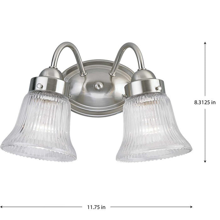 Economy Fluted Glass Bath Bracket-Bathroom Fixtures-Progress Lighting-Lighting Design Store