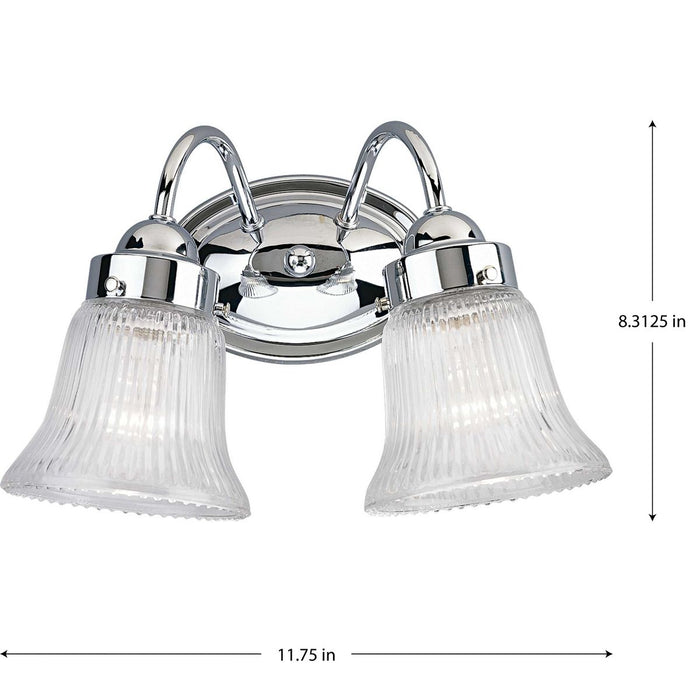 Economy Fluted Glass Bath Bracket-Bathroom Fixtures-Progress Lighting-Lighting Design Store