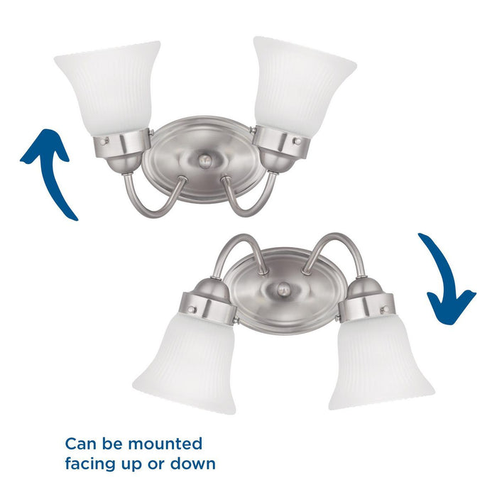 Fluted Glass Bath Bracket-Bathroom Fixtures-Progress Lighting-Lighting Design Store