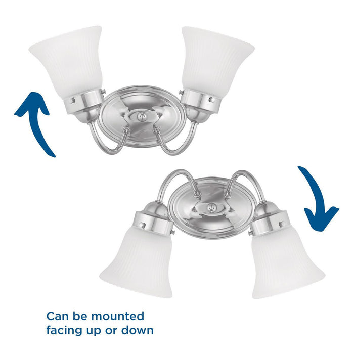 Fluted Glass Bath Bracket-Bathroom Fixtures-Progress Lighting-Lighting Design Store