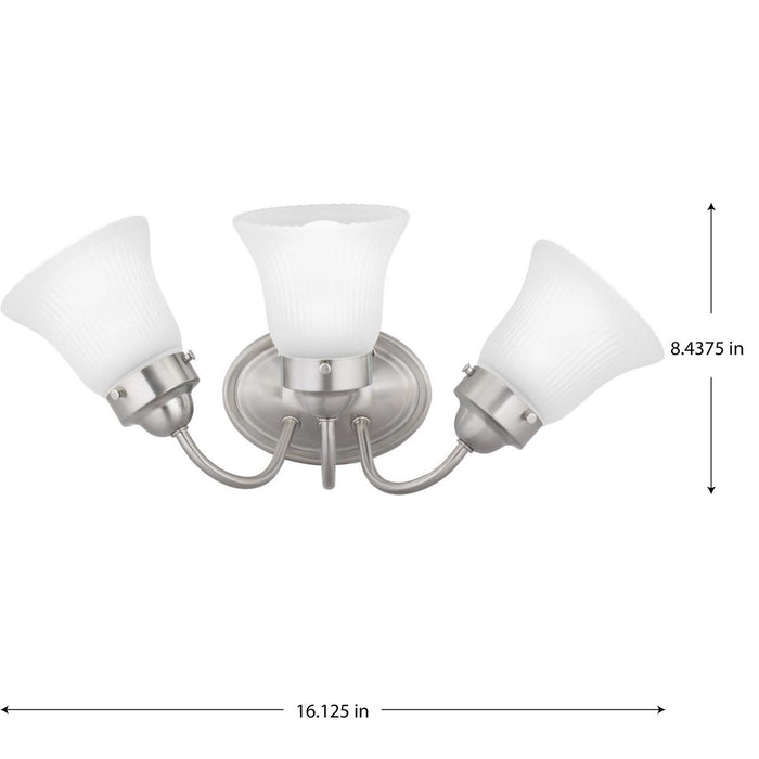 Fluted Glass Bath Bracket-Bathroom Fixtures-Progress Lighting-Lighting Design Store