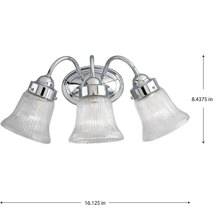 Economy Fluted Glass Bath Bracket-Bathroom Fixtures-Progress Lighting-Lighting Design Store