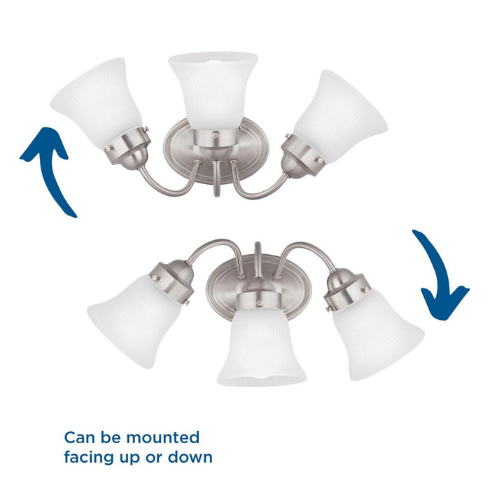 Fluted Glass Bath Bracket-Bathroom Fixtures-Progress Lighting-Lighting Design Store