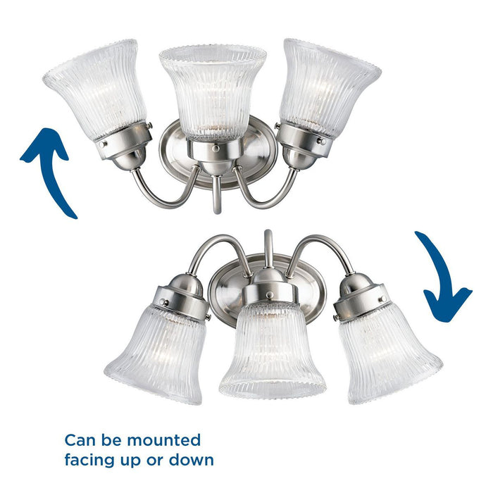 Economy Fluted Glass Bath Bracket-Bathroom Fixtures-Progress Lighting-Lighting Design Store