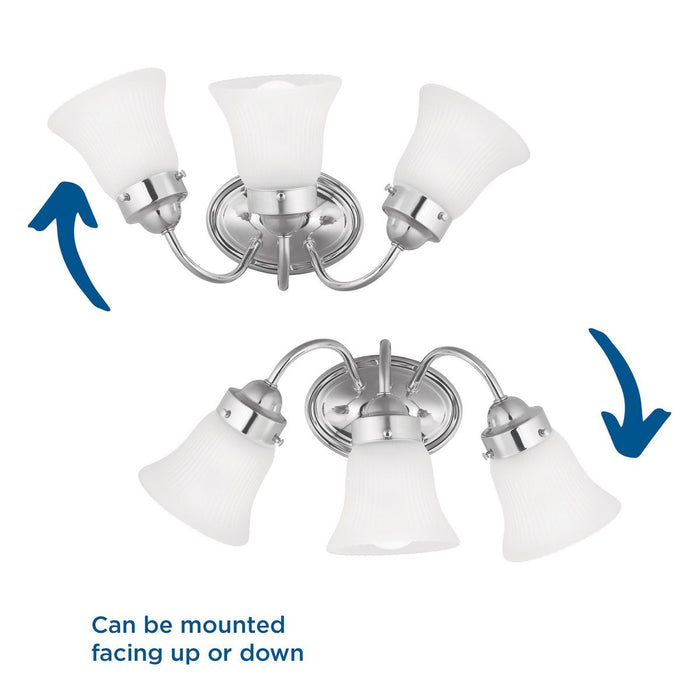 Fluted Glass Bath Bracket-Bathroom Fixtures-Progress Lighting-Lighting Design Store