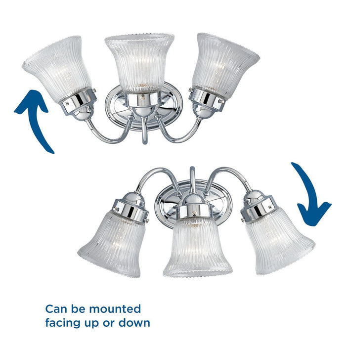 Economy Fluted Glass Bath Bracket-Bathroom Fixtures-Progress Lighting-Lighting Design Store