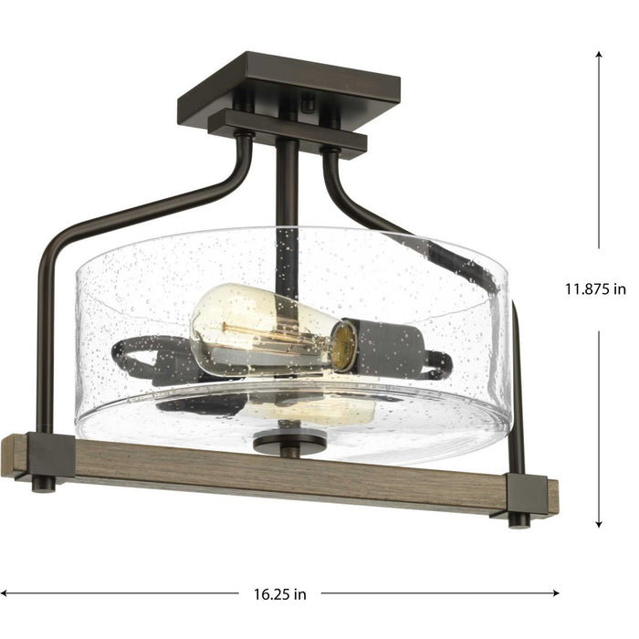 Barnes Mill Semi-Flush Mount-Semi-Flush Mts.-Progress Lighting-Lighting Design Store