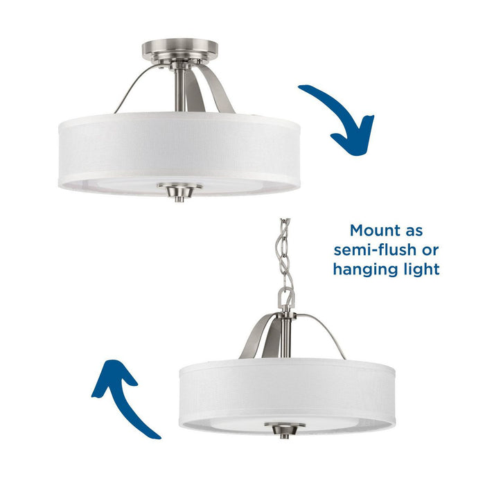 Kene Semi Flush Convertible-Semi-Flush Mts.-Progress Lighting-Lighting Design Store