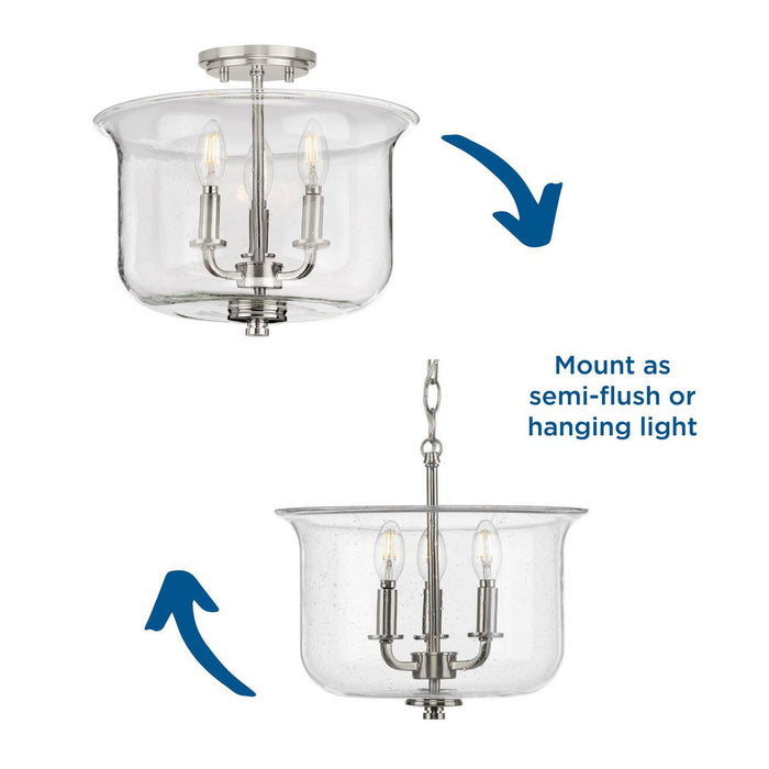 Winslett Semi Flush Convertible-Semi-Flush Mts.-Progress Lighting-Lighting Design Store