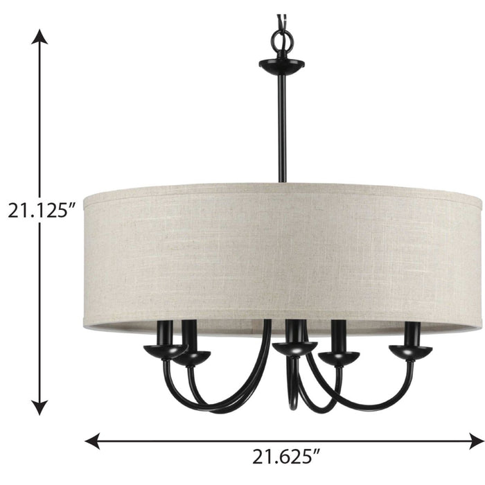 Drum Shade Chandelier-Mid. Chandeliers-Progress Lighting-Lighting Design Store