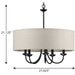 Drum Shade Chandelier-Mid. Chandeliers-Progress Lighting-Lighting Design Store