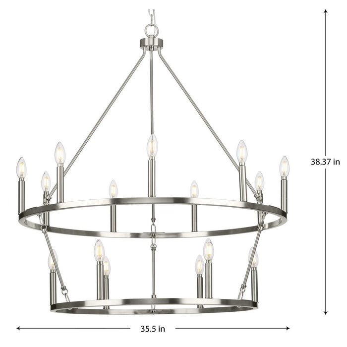 Gilliam 15 Light Chandelier-Mid. Chandeliers-Progress Lighting-Lighting Design Store