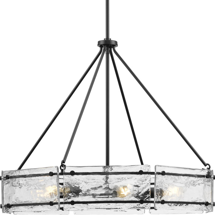Rivera Six Light Chandelier-Mid. Chandeliers-Progress Lighting-Lighting Design Store