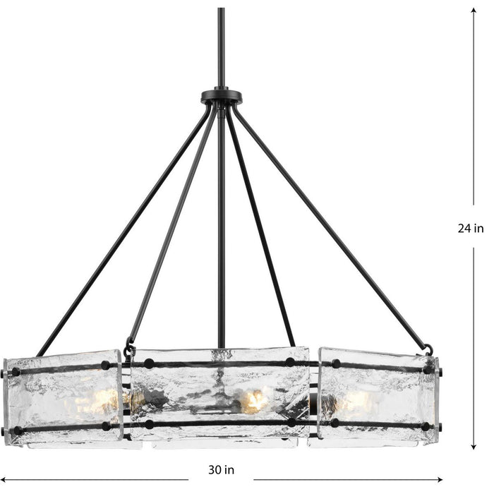 Rivera Six Light Chandelier-Mid. Chandeliers-Progress Lighting-Lighting Design Store