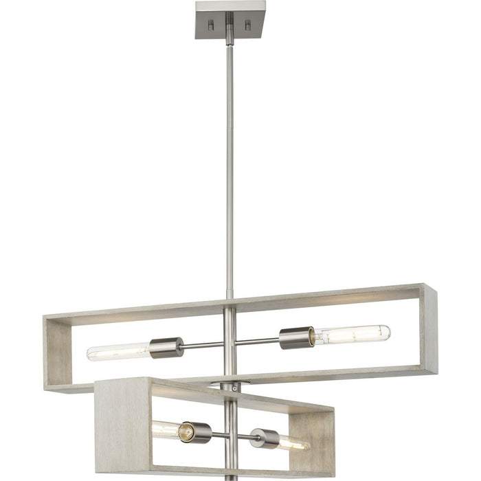 Boundary Four Light Chandelier-Linear/Island-Progress Lighting-Lighting Design Store