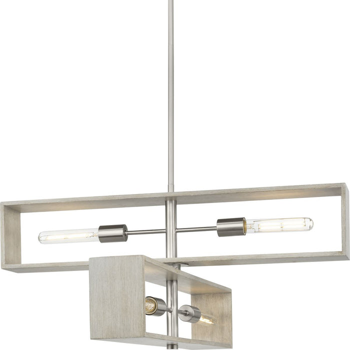 Boundary Four Light Chandelier-Linear/Island-Progress Lighting-Lighting Design Store