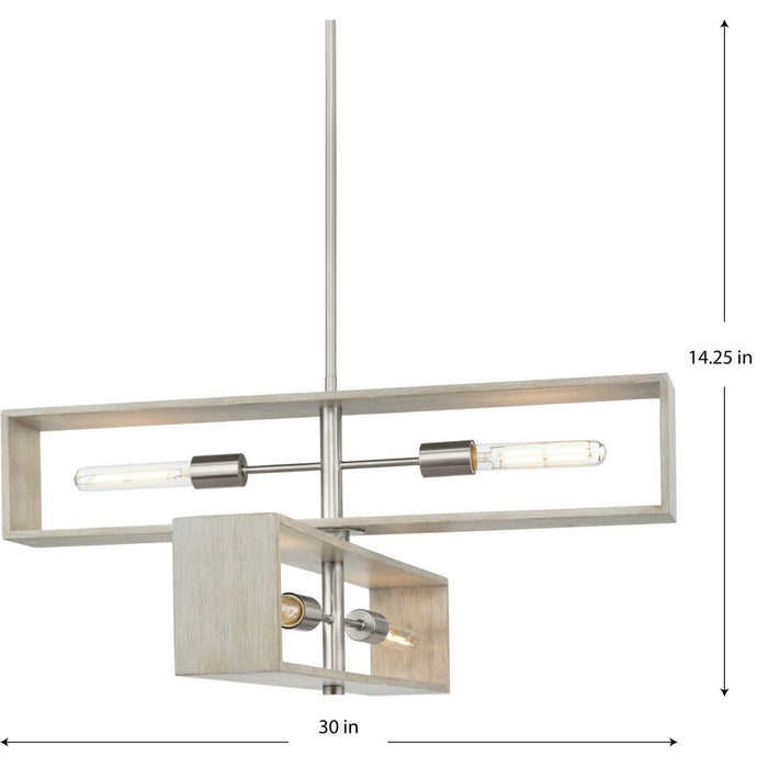 Boundary Four Light Chandelier-Linear/Island-Progress Lighting-Lighting Design Store