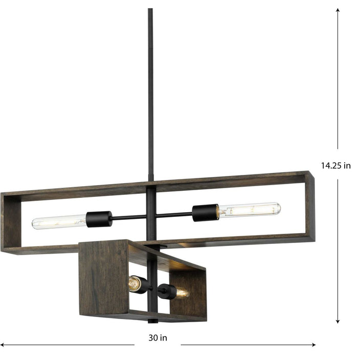 Boundary Four Light Chandelier-Linear/Island-Progress Lighting-Lighting Design Store
