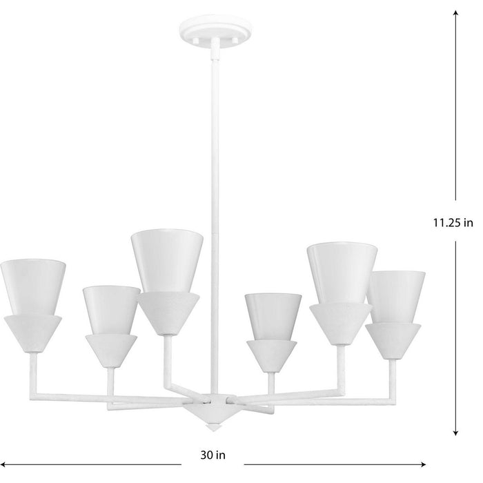 Pinellas Six Light Chandelier-Mid. Chandeliers-Progress Lighting-Lighting Design Store