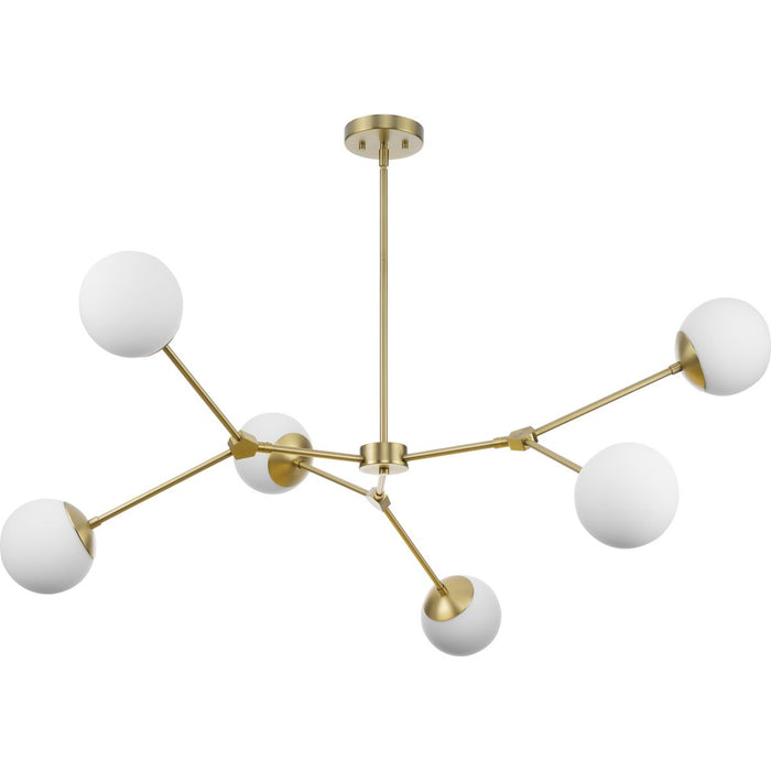 Haas Six Light Chandelier-Linear/Island-Progress Lighting-Lighting Design Store