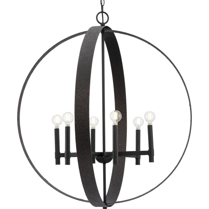 Allegheny Six Light Chandelier-Mid. Chandeliers-Progress Lighting-Lighting Design Store