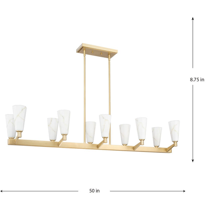 Tosca Ten Light Linear Chandelier-Linear/Island-Progress Lighting-Lighting Design Store