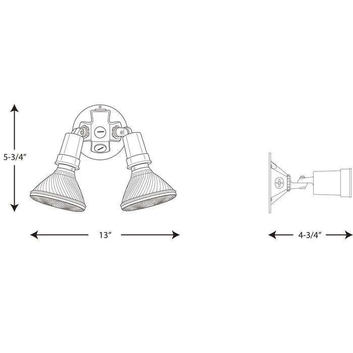 Two Light Flood Light-Exterior-Progress Lighting-Lighting Design Store