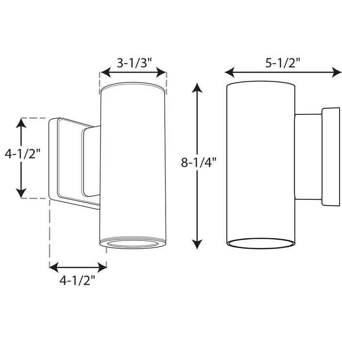 Cylinders LED Wall Lantern-Exterior-Progress Lighting-Lighting Design Store