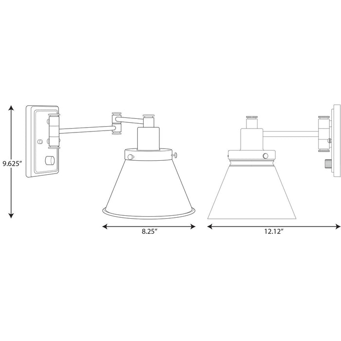 Hinton Swing Arm Wall Lamp-Lamps-Progress Lighting-Lighting Design Store