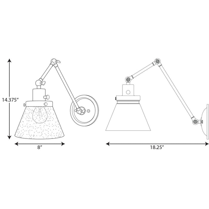 Hinton Swing Arm Wall Lamp-Lamps-Progress Lighting-Lighting Design Store