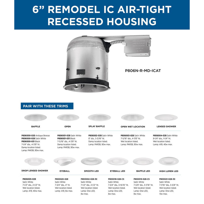 One Light Rmdl Icat Hsg-Recessed-Progress Lighting-Lighting Design Store
