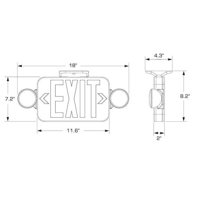 LED Exit Sign Combo-Utility-Progress Lighting-Lighting Design Store