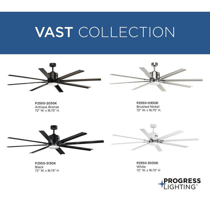 Vast 72" Ceiling Fan-Fans-Progress Lighting-Lighting Design Store