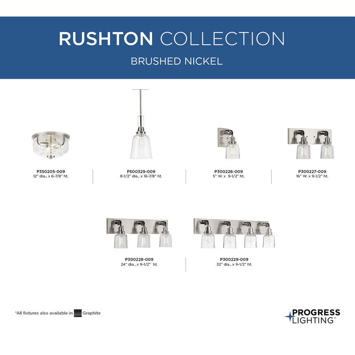 Rushton Bath Light & Vanity Light-Bathroom Fixtures-Progress Lighting-Lighting Design Store