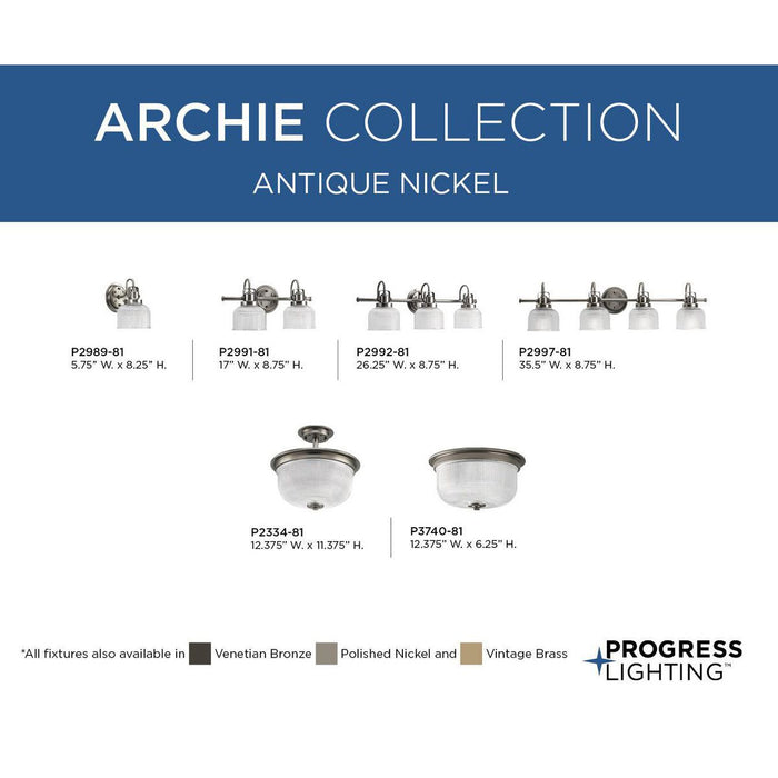 Archie Bath Bracket-Bathroom Fixtures-Progress Lighting-Lighting Design Store